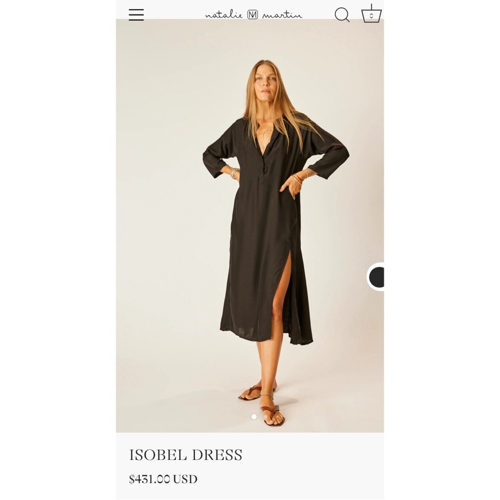 Natalie Martin Isobel Dress Black Size Small 100% Cotton